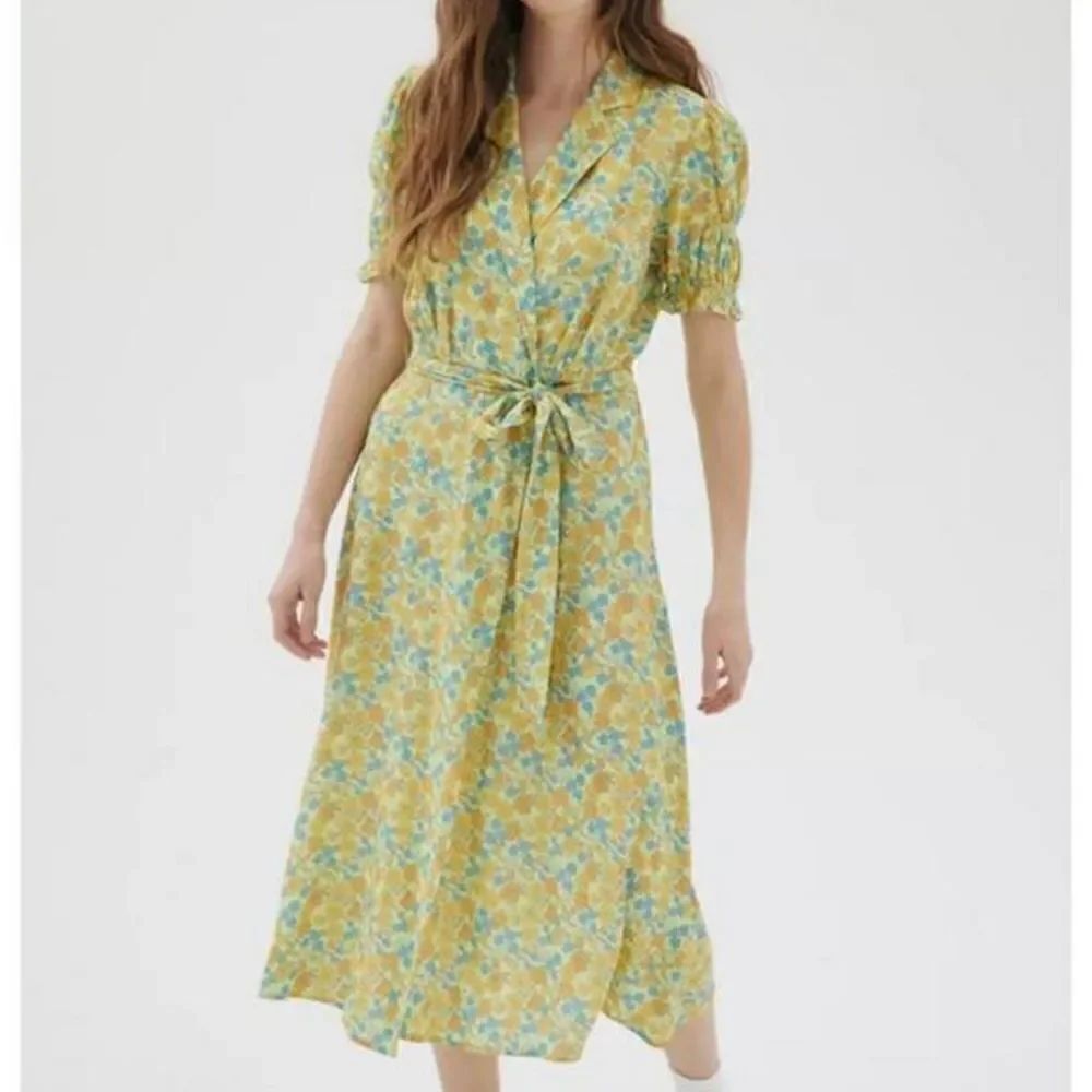 Urban Outfitters Spring Day Midi Wrap Dress In Green